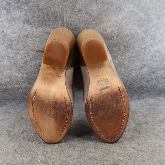 Rag & Bone Shoes Womens 35 Bootie Harrow Stacked Heel Cap Toe Leather Strap Gray - Picture 13 of 16